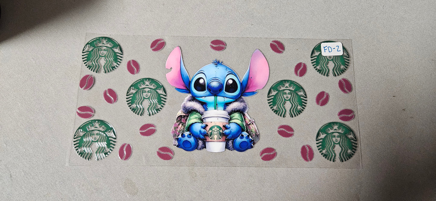 FD-2 Blue Alien Coffee UVDTF Wrap