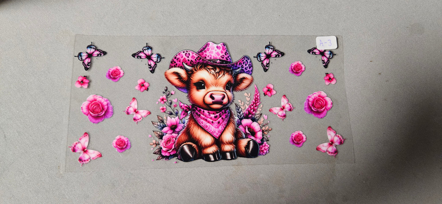 A-3 Highland Cow UVDTF Wrap