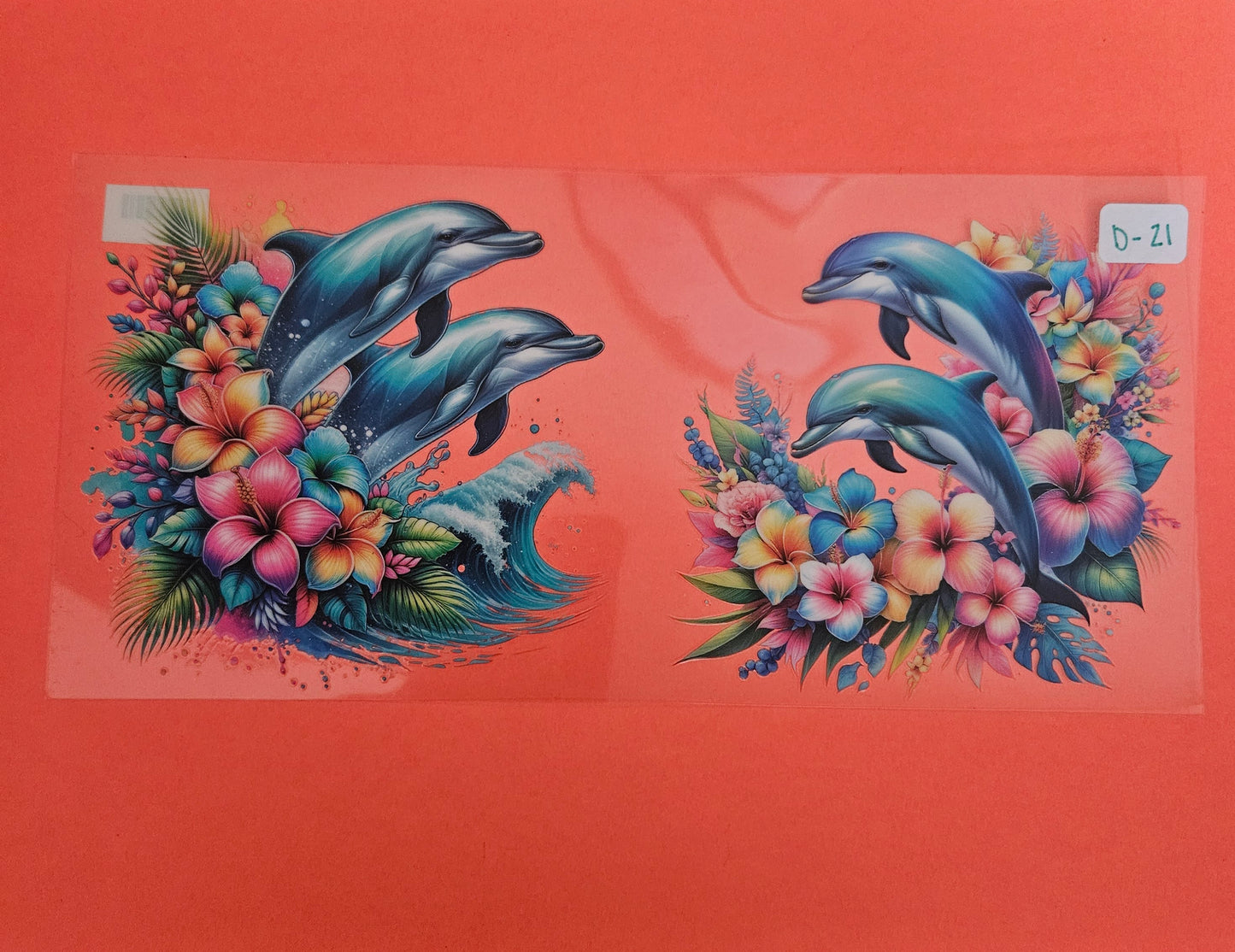 D-21 Colorful Dolphins UVDTF Wraps