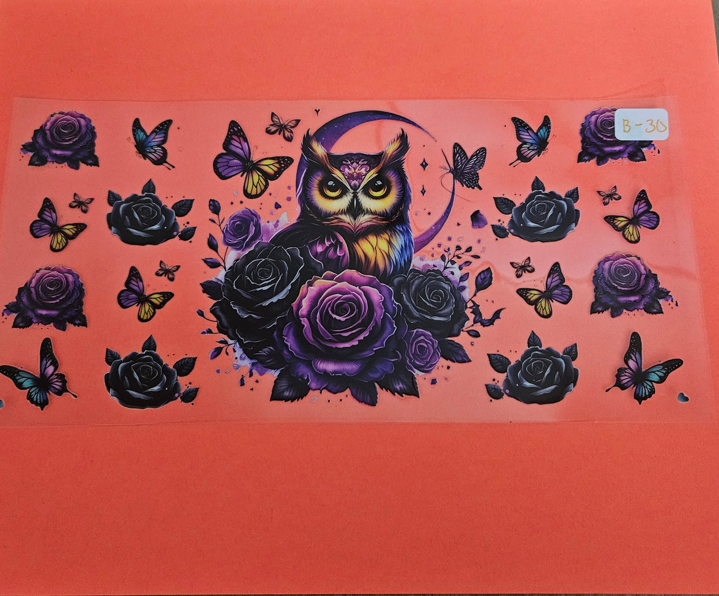 B-30 Moody Owl UVDTF Wrap