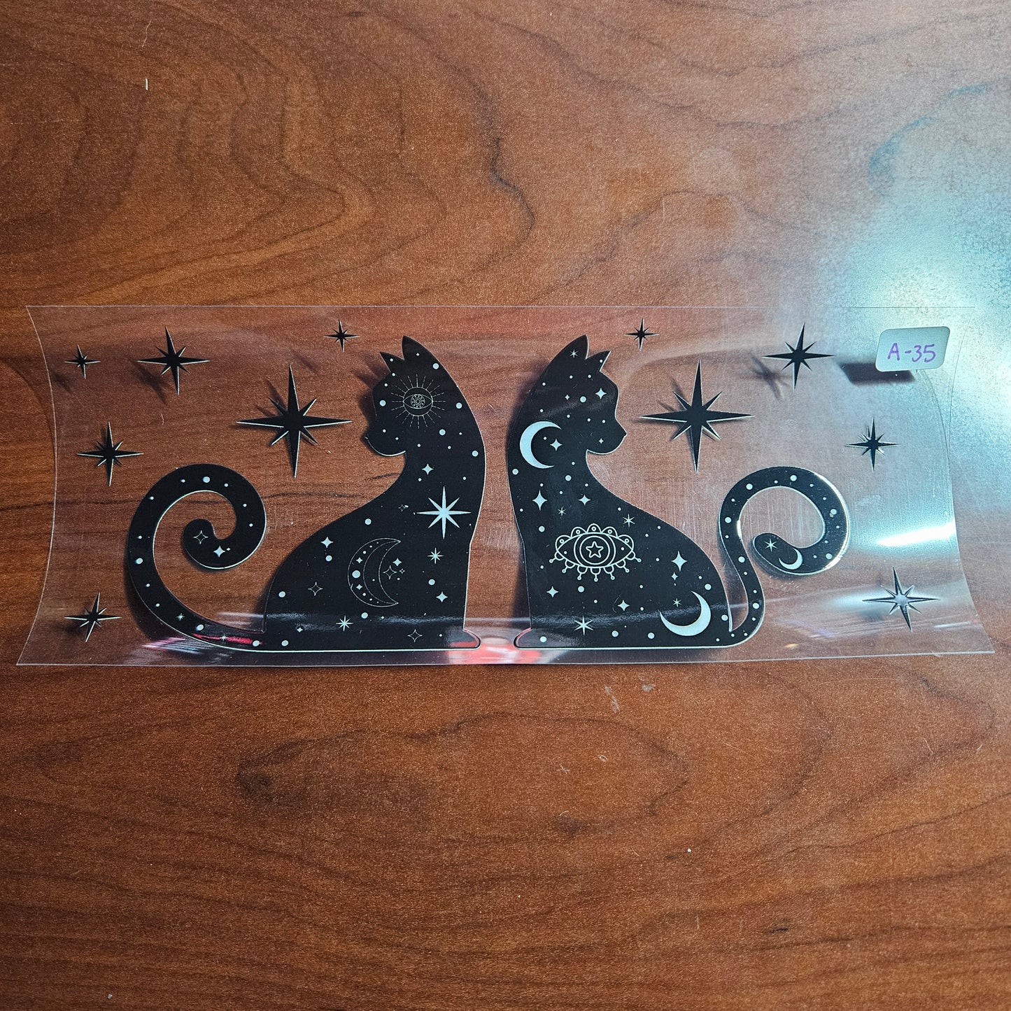 A-35 Mystical Duo Cats Celestial UVDTF Cup Wrap