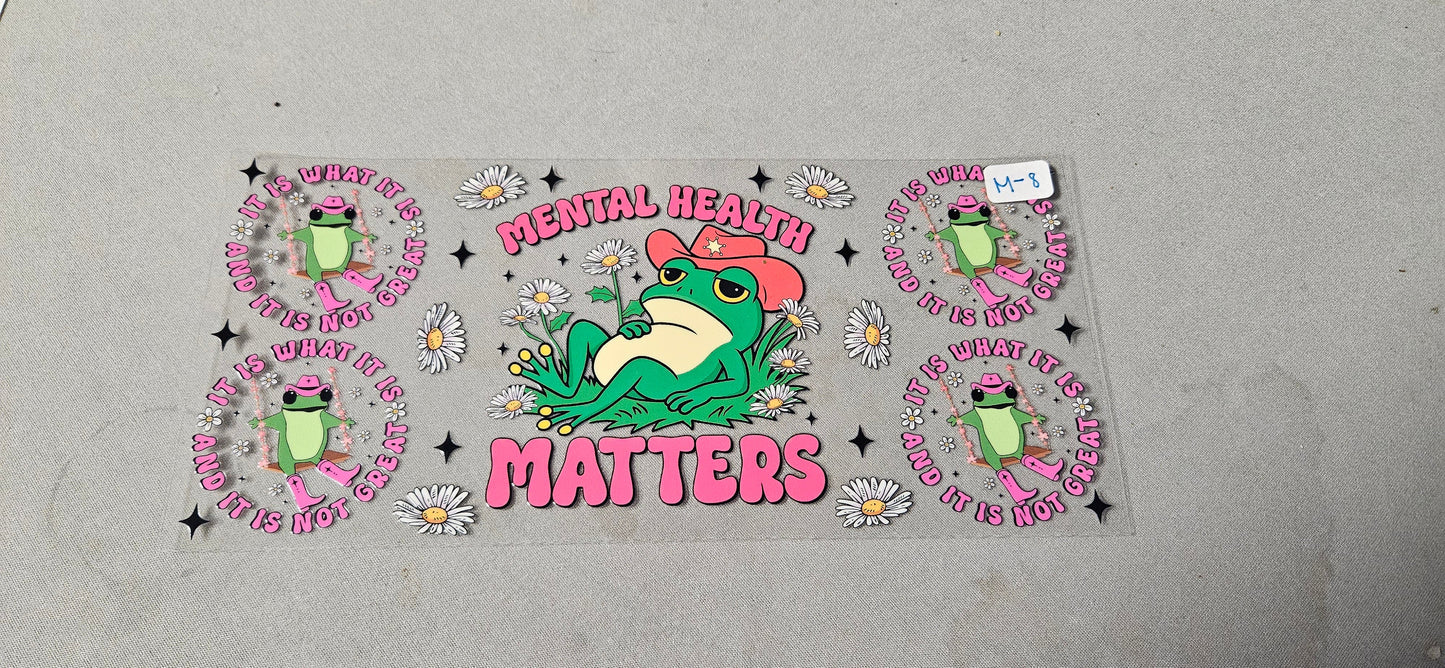 M-8 Mental Health Frog UVDTF Wrap