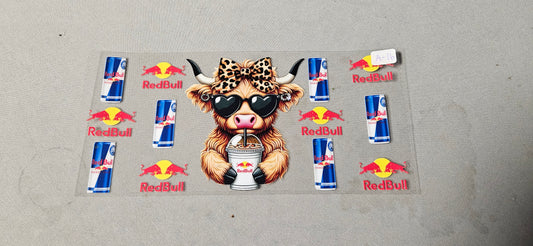 A-16 Highland Cow Redbull UVDTF Wraps