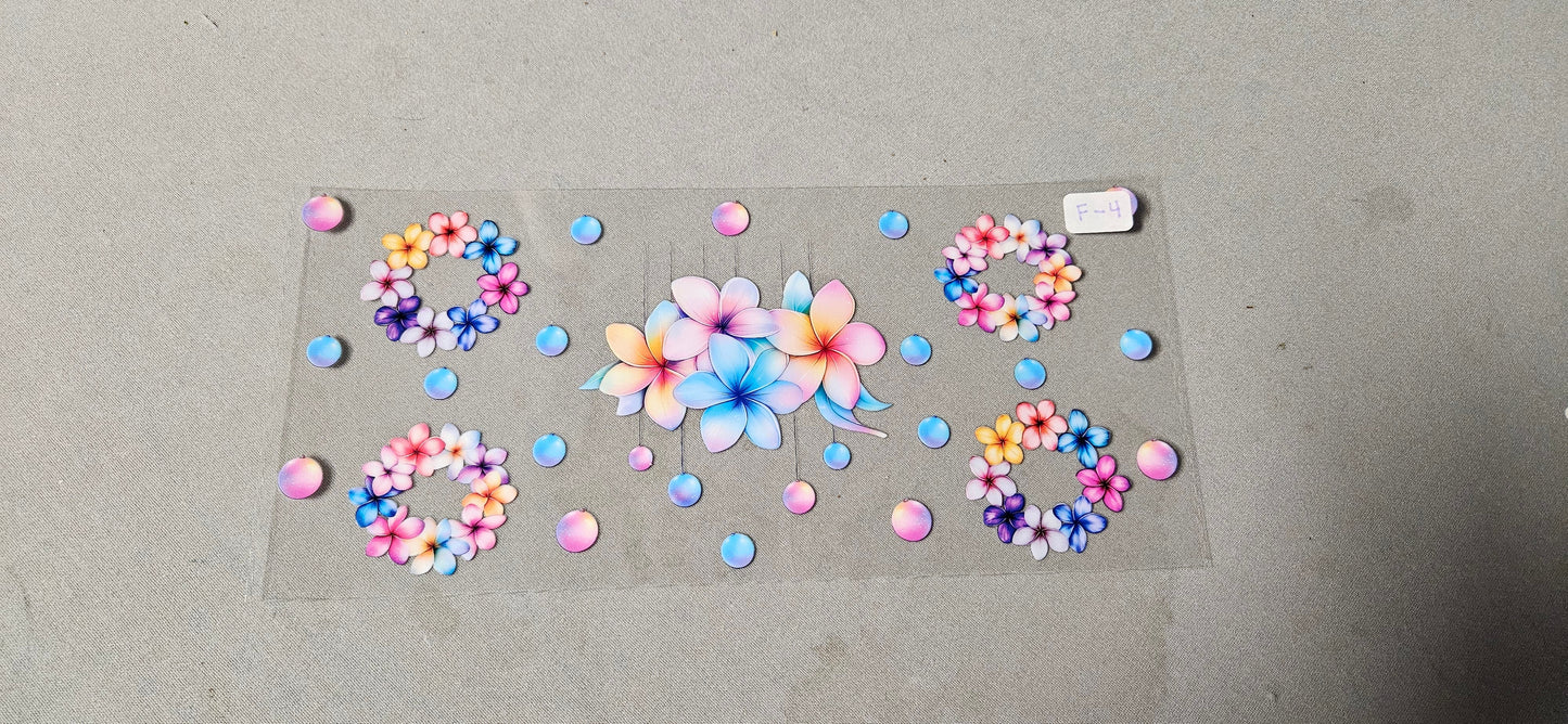 F-4 Colorful Flowers UVDTF Wraps