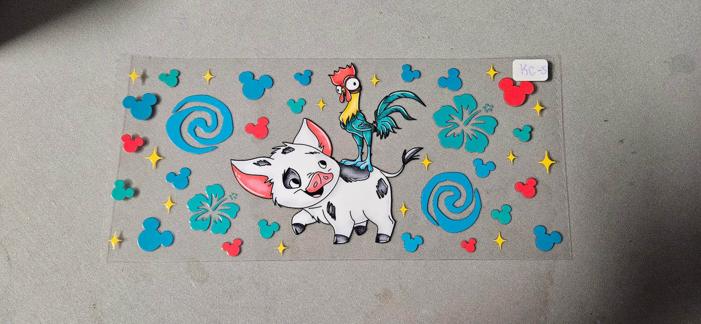 KC-5 Silly Rooster and Sweet Piglet UVDTF Wrap