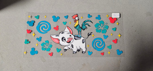 KC-5 Silly Rooster and Sweet Piglet UVDTF Wrap