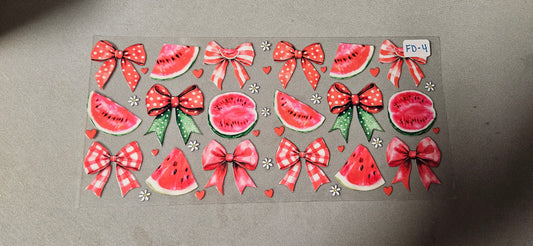 FD-4 Watermelon and Bows UVDTF Wraps