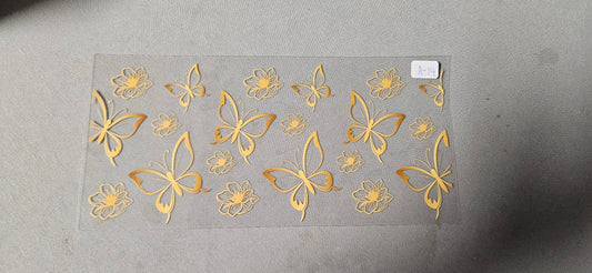 A-14 Gold Butterfly UVDTF Wrap