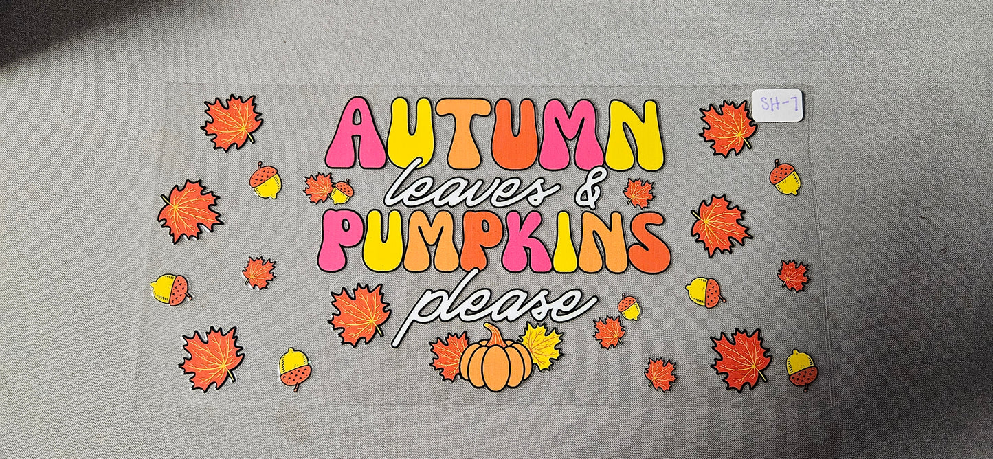 SH-7 Autumn and Pumpkins UVDTF Wrap
