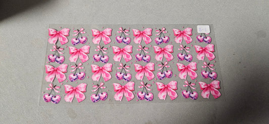 B-3 Crocheted Bow and flowers UVDTF Wrap