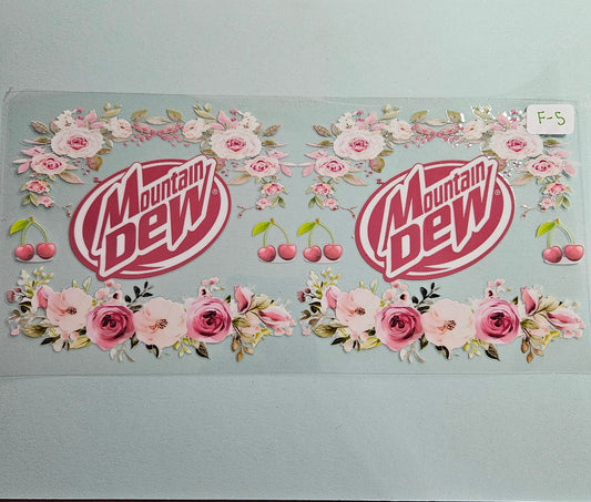 F-5 Floral Mt Dew UVDTF Wrap