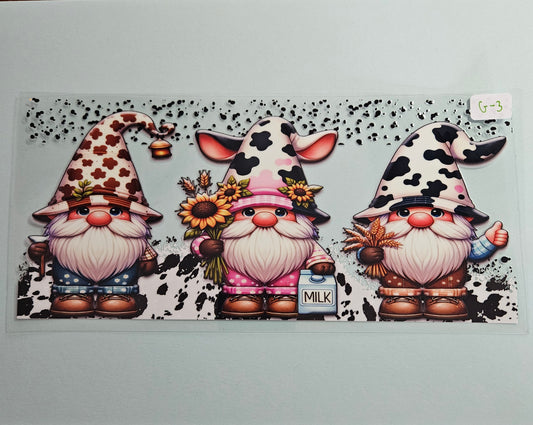 G-3 Cow Print Gnome UVDTF Wrap