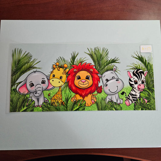 A-17 Safari Animals UVDTF Wrap