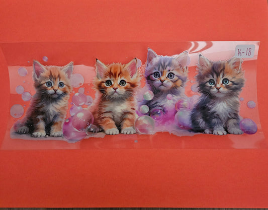 K-18 Cute Kittens UVDTF Wrap