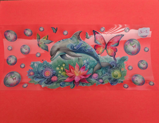 SL-2 Dolphin with butterfly UVDTF Wrap