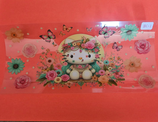 HC-1  Floral Crown Kitty UVDTF Wrap
