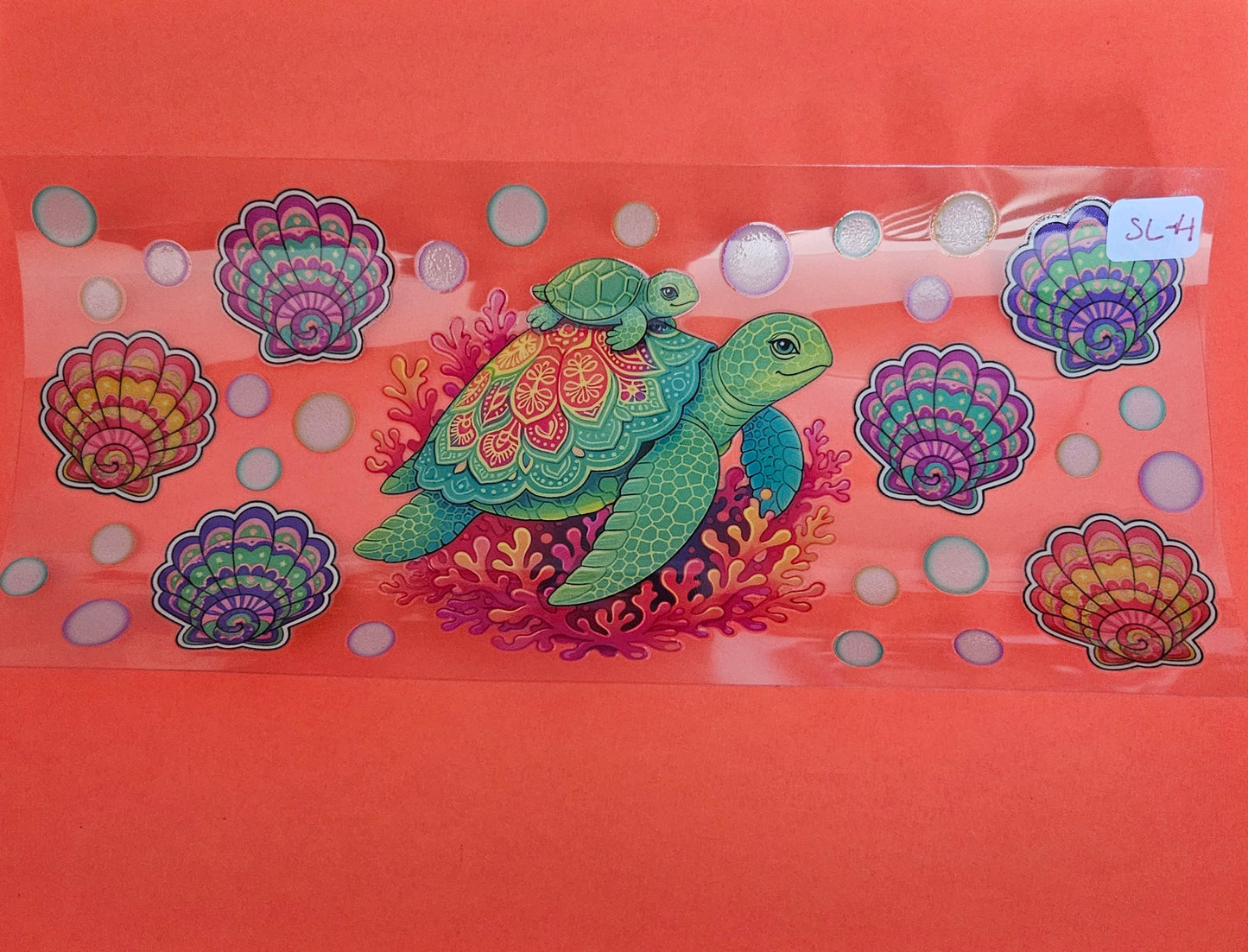 SL-4 Mama & Baby Sea Turtle UVDTF Wrap
