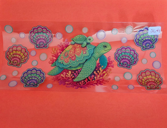 SL-4 Mama & Baby Sea Turtle UVDTF Wrap