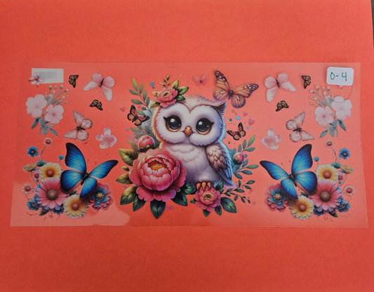 Whimsical Owl & Butterfly Garden UVDTF Wrap