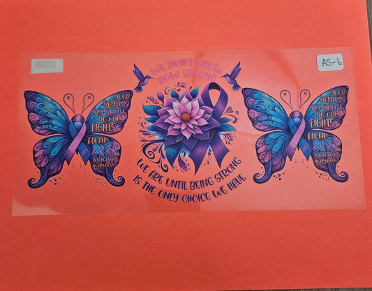 AS-6 Suicide Awareness Butterfly Ribbon UVDTF Wrap