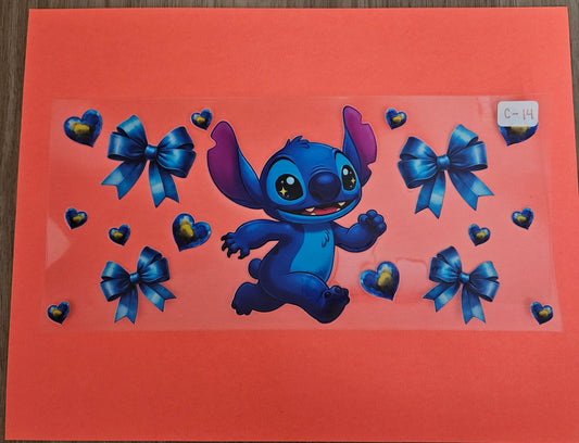 C-14 Blue Alien Ribbon UVDTF Wrap