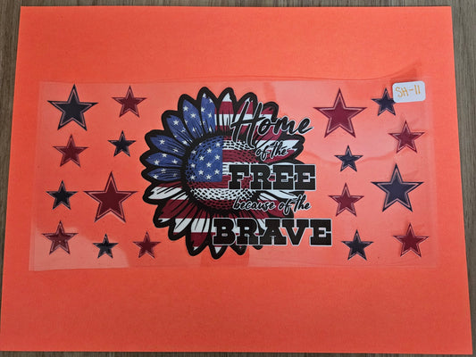 SH-11 Home of the free UVDTF Wraps