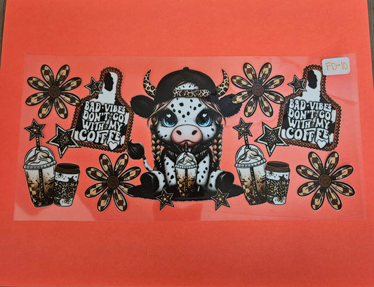 FD-10 Coffee Cow UVDTF Wraps