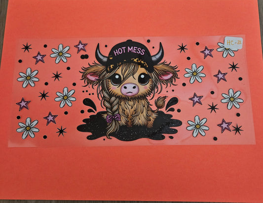 HC-22 Hot mess Cow UVDTF Wrap