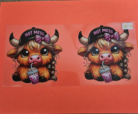 HC-23 Hot mess cow 2 UVDTF Wrap