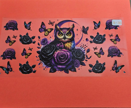 B-30 Moody Owl UVDTF Wrap