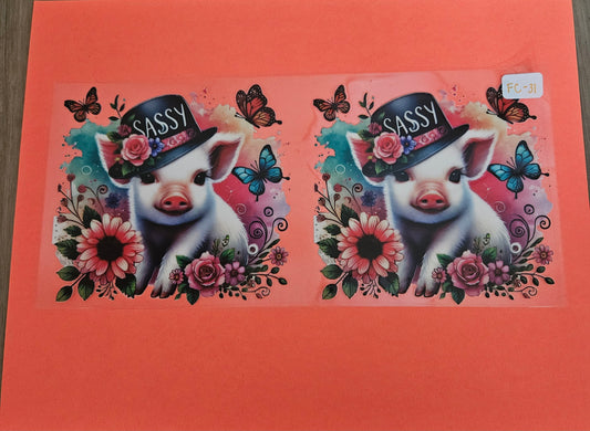 FC-31 Sassy Pig UVDTF Wrap