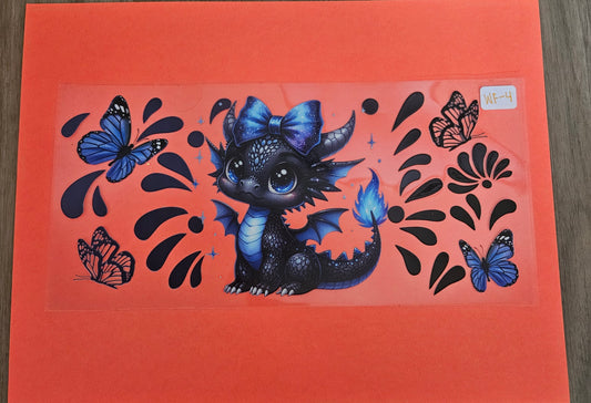 WF-4 Blue and Black Dragon UVDTF Wrap