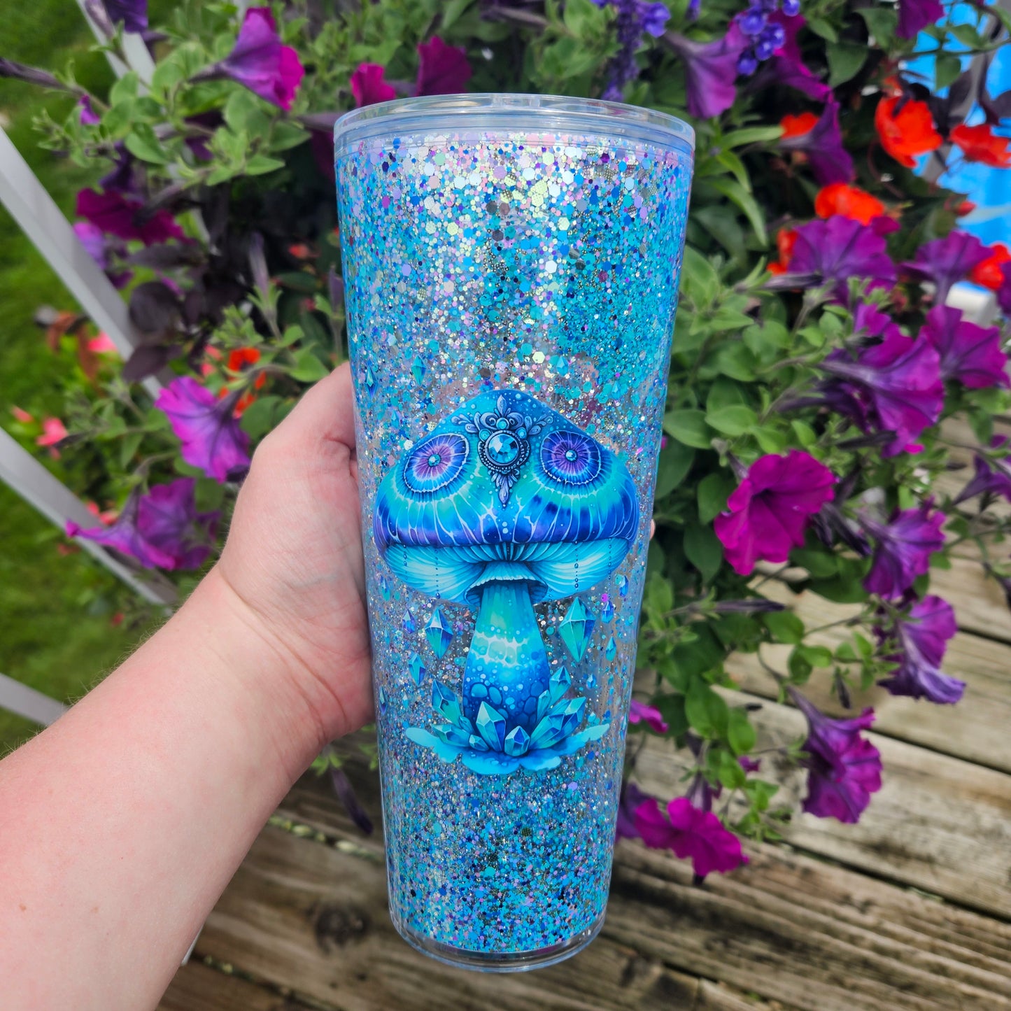 Blue Mushroom Premade Cup