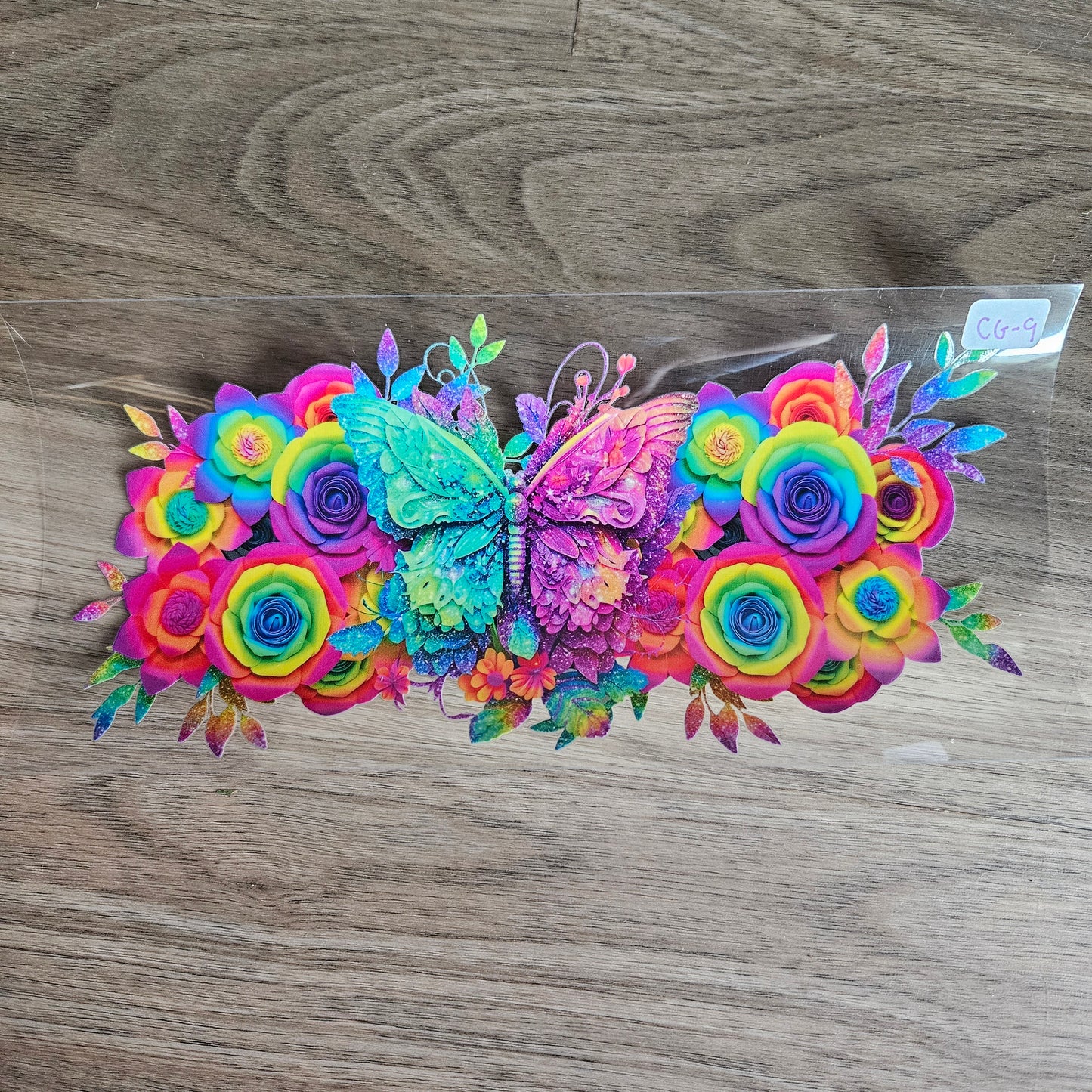 CG-9 Bright colorful butterfly UVDTF Wrap