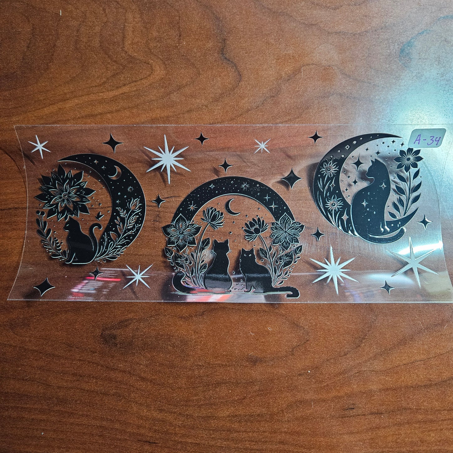 A-34 Celestial Black Cat UVDTF Wrap