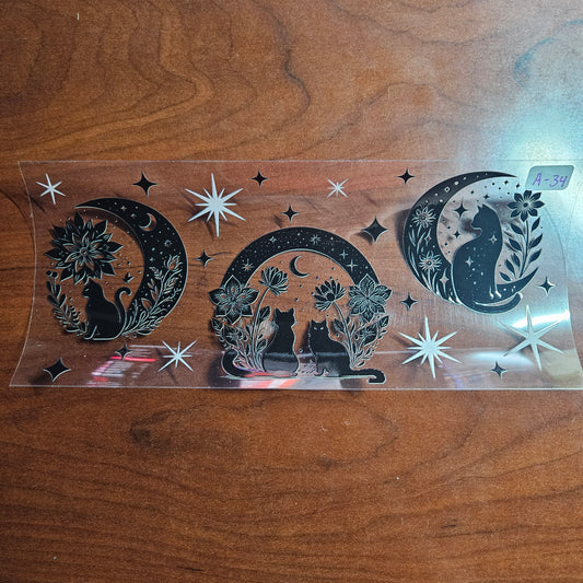 A-34 Celestial Black Cat UVDTF Wrap