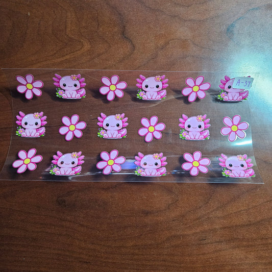A-37 Pink Axolotl UVDTF Wrap