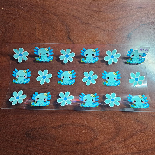 A-39 Blue Axolotl UVDTF Wrap