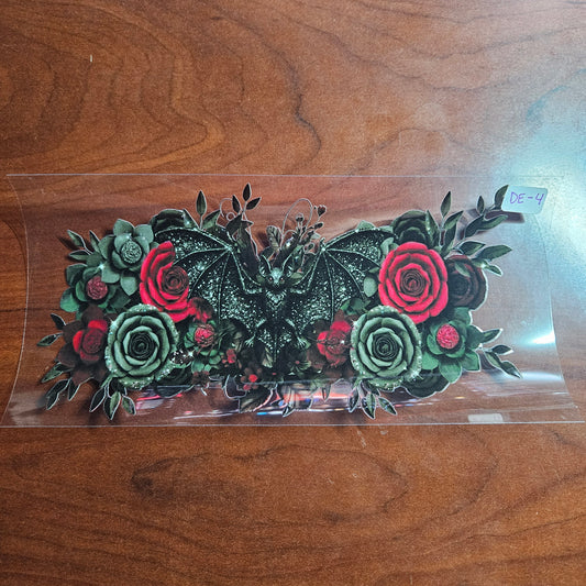 DE-4 Bat with Roses UVDTF Wrap