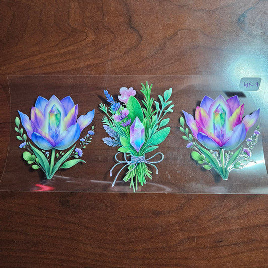 WF-9 Rainbow Crystal Bloom Botanical UVDTF Wrap
