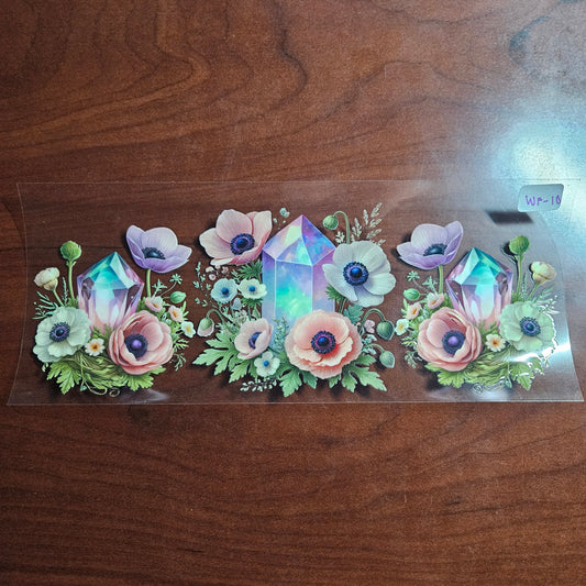 WF-10 Soft Floral Crystals Garden UVDTF Wrap