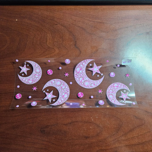 WF-27 Pink Crystal Moons UVDTF Wrap