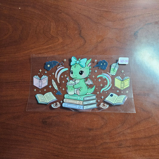 WF-34 Dragon with books UVDTF Wrap