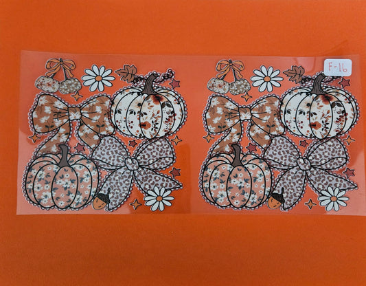 F-16 Pumpkins and Bows UVDTF Wrap