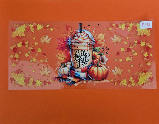 F-21 Coffee and Hello Fall UVDTF Wrap