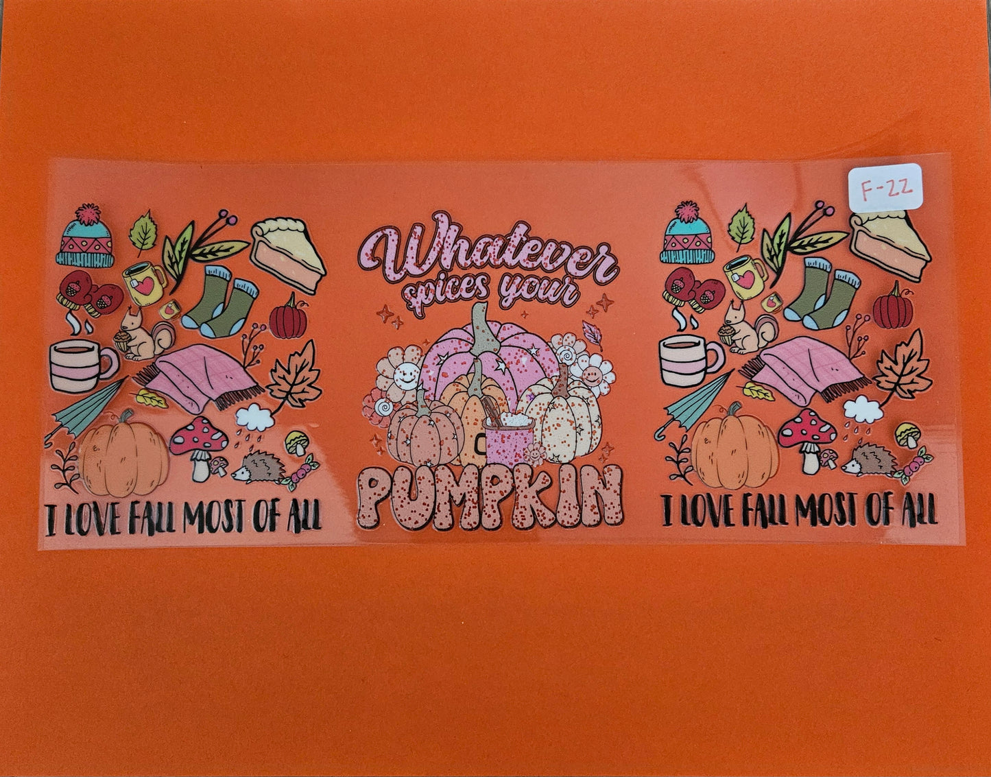 F-22 Whatever Spices Your Pumpkin UVDTF Wrap