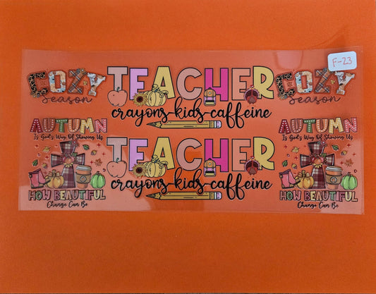 F-23 Fall Teachers UVDTF Wrap