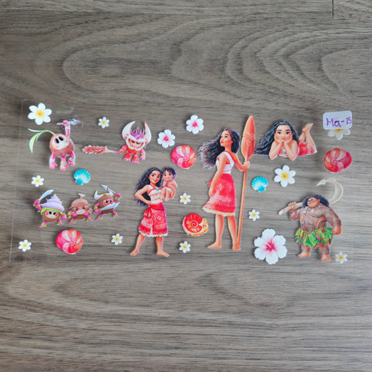 MA-15 Island Princess & Friends Floral UVDTF Wrap
