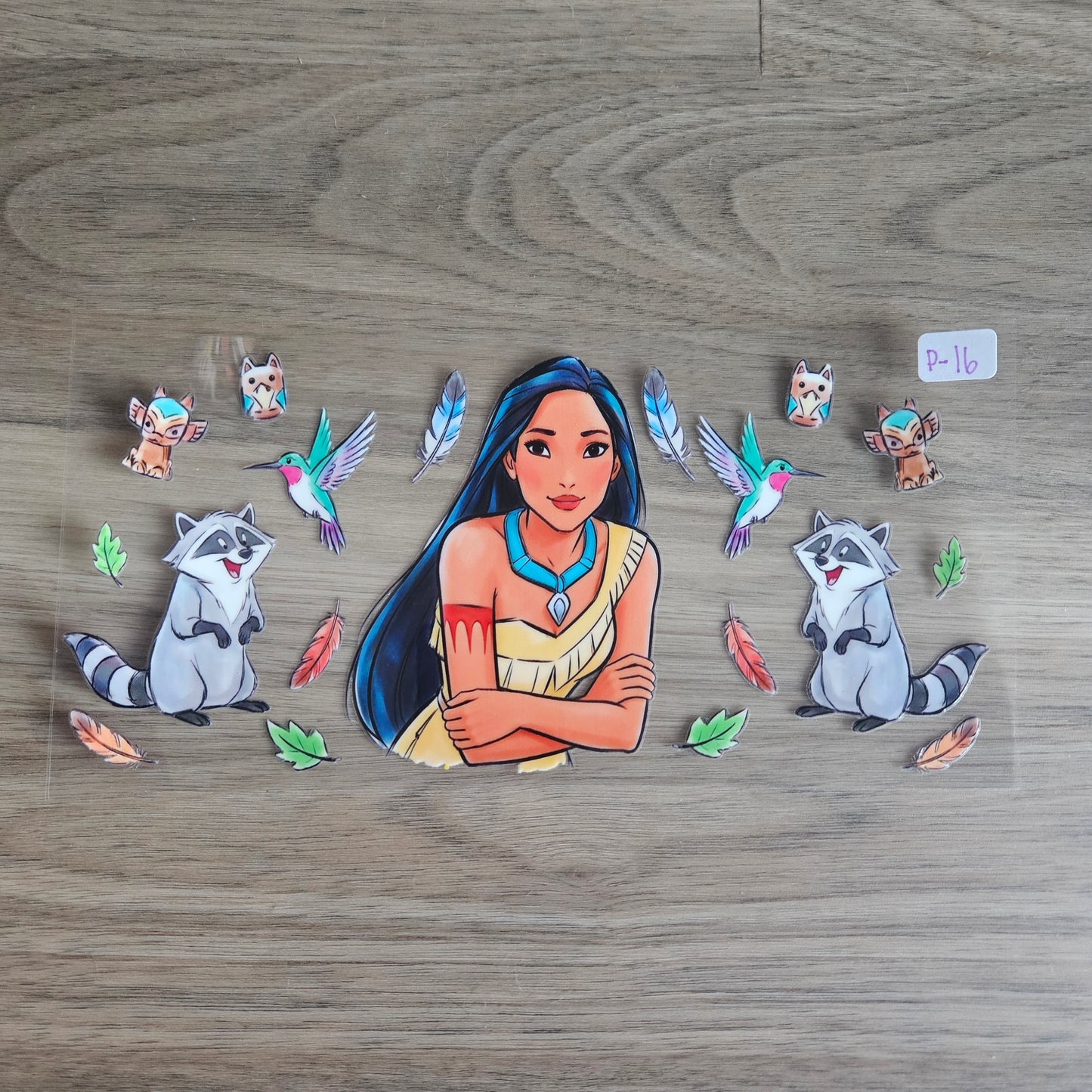 P-16 Native Princess Raccoon & Hummingbird UVDTF Wrap