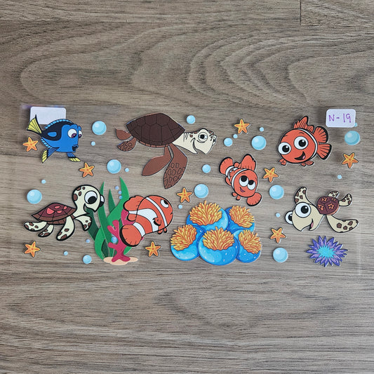 N-19 Underwater Adventure Fish & Turtle UVDTF Wrap